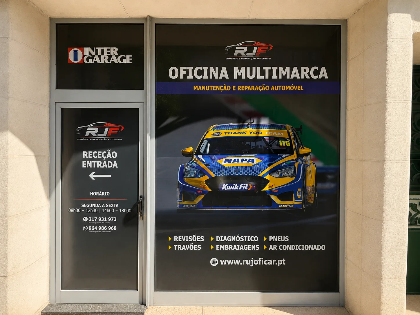 Fachada da oficina Rujoficar em Lisboa